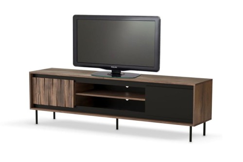 Stolik RTV SWING RTV-1 - orzechowy/czarny, nogi: czarny