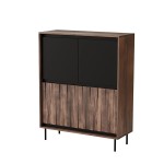 Komoda SWING KM-2 - orzechowy/czarny, nogi: czarny