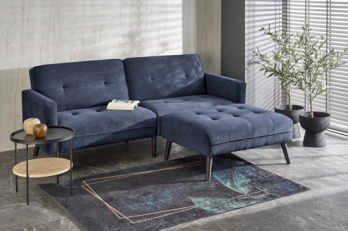 Sofa rozkładana z funkcją narożnika CORNELIUS - niebieski