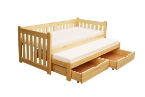 Łóżko piętrowe z materacami MAKARY II 80x190 - 711 drewno sosnowe - W.G.M PANKAU