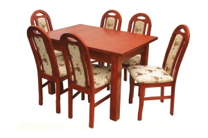 Zestaw stołowy bukowy S-4 - stół 90x140-220 + 6 krzeseł K-4 - W.G.M PANKAU 