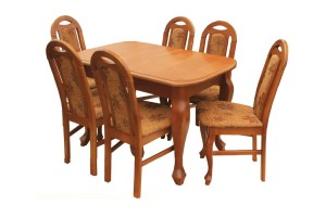 Zestaw stołowy bukowy S-3 - stół 80x120-160 + 6 krzeseł K-5 - W.G.M PANKAU 