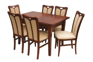 Zestaw stołowy bukowy S-4 - stół 90x140-220 + 6 krzeseł K-8 - W.G.M PANKAU