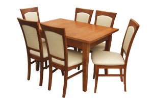 Zestaw stołowy bukowy S-4 - stół 80x120-160 + 6 krzeseł K-9 - W.G.M PANKAU