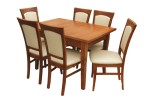 Zestaw stołowy bukowy S-4 - stół 100x180-260 + 6 krzeseł K-9 - W.G.M PANKAU