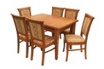 Zestaw stołowy bukowy S-4 - stół 80x120-160 + 6 krzeseł K-10 - W.G.M PANKAU
