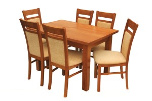 Zestaw stołowy bukowy S-4 - stół 100x180-260 + 6 krzeseł K-14 - W.G.M PANKAU