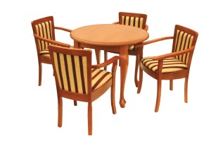 Zestaw stołowy bukowy S-8 - stół Ø90 + 4 krzeseła F-4 - W.G.M PANKAU 
