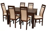Zestaw stołowy bukowy S-9 - stół 80x120-160 + 6 krzeseł K-44 - W.G.M PANKAU 