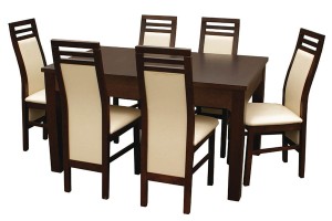 Zestaw stołowy bukowy S-9 - stół 90x140-220 + 6 krzeseł K-45 - W.G.M PANKAU