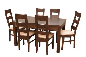 Zestaw stołowy bukowy S-9 - stół 80x120-160 + 6 krzeseł K-46 - W.G.M PANKAU