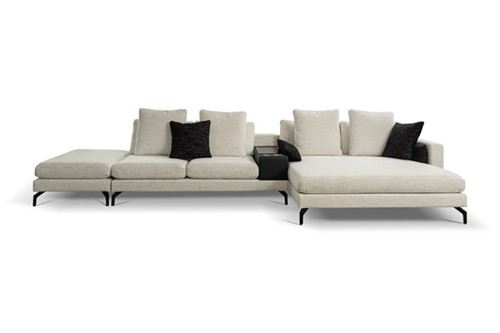 Narożnik modułowy VENICEI Pufa 112x78-2N0-Moduł stolik+barek-Otomana 2,5P - GKI DESIGN