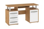 Biurko ANGEL 1D3S - dąb artisan-biały