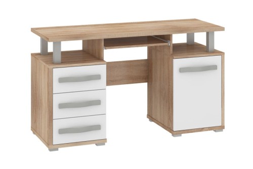 ANGEL - Biurko 1D3S_sonoma jasna_biały połysk a.jpg