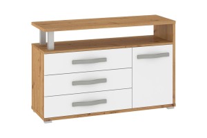 Komoda ANGEL 1D3S - dąb artisan-biały