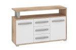 Komoda ANGEL 2D3S - sonoma jasna-biały połysk