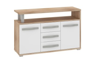 Komoda ANGEL 2D3S - sonoma jasna-biały połysk