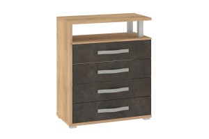 Komoda ANGEL 4S - dąb cremona-grenada brąz