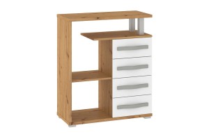 Regał niski ANGEL 4S - dąb artisan-biały