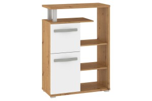 Regał wysoki ANGEL 2D - dąb artisan-biały