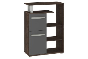 Regał wysoki ANGEL 2D - dąb grande-grafit