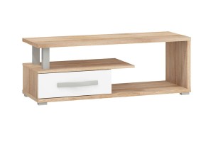 Stolik RTV ANGEL 1D - sonoma jasna-biały połysk