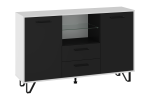 Komoda BOSS 2D3S - biały-czarny połys
