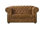 Sofa skórzana dwuosobowa karmelowa Chesterfield Manchester - ROYAL SOFA 