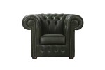 Fotel skórzany zielony Chesterfield King - ROYAL SOFA