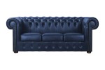 Sofa trzyosobowa skórzana Dubaj blue Chesterfield King - ROYAL SOFA