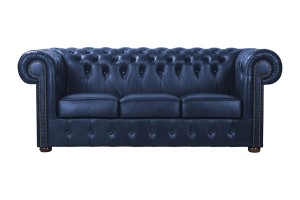 Sofa trzyosobowa skórzana Dubaj blue Chesterfield King - ROYAL SOFA
