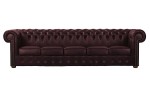 Sofa pięcioosobowa skórzana wiśnowa Chesterfield King - ROYAL SOFA