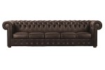 Sofa pięcioosobowa skórzana brązowa Chesterfield King - ROYAL SOFA