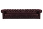 Sofa sześcioosobowa skórzana wiśnowa Chesterfield King - ROYAL SOFA