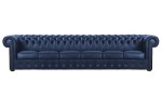 Sofa sześcioosobowa skórzana Dubaj blue Chesterfield King - ROYAL SOFA
