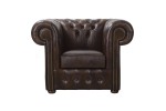 Fotel skórzany brązowy Chesterfield King XL - ROYAL SOFA