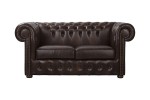 Sofa dwuosobowa skórzana brązowa Chesterfield King - ROYAL SOFA