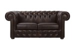 Sofa dwuosobowa skórzana brązowa Chesterfield King XL - ROYAL SOFA