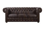 Sofa trzyosobowa skórzana brązowa Chesterfield King - ROYAL SOFA