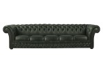 Sofa pięcioosobowa skórzana zielona Chesterfield Hampton - ROYAL SOFA