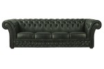 Sofa czteroosobowa skórzana zielona Chesterfield Hampton - ROYAL SOFA