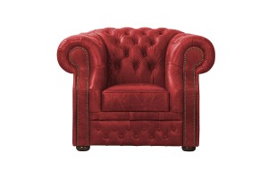 Fotel skórzany czerwony Chesterfield Manchester - ROYAL SOFA