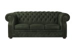 Sofa skórzana trzyosobowa zielona Chesterfield Manchester - ROYAL SOFA