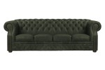 Sofa skórzana czterosobowa zielona Chesterfield Manchester - ROYAL SOFA