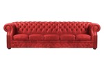 Sofa skórzana pięciosobowa czerwona Chesterfield Manchester - ROYAL SOFA