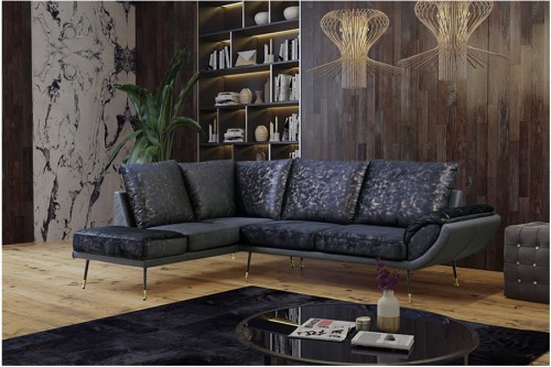 Narożnik PALERMO moduł (60) zakończony pufą-el.narożny-2,5NP - aranżacja