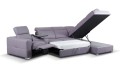 Narożnik modułowy LUPUS ( 1L/P RP+USB+barek+półka+2,5R Delfin+X1ZPP L/P+akumulator+220V+USB ) - funkcja relaks z pojemnikiem na pościel
